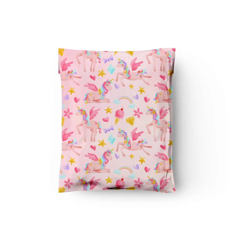 Pro Supply Global 10x13 (100) Rainbow Unicorn Designer Poly Mailers Shipping Envelopes Premium Printed Bags - Image 5